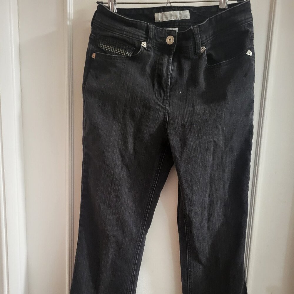 Denver Hayes Black Mid-Rise Straight Leg Jeans - Size 8x30
